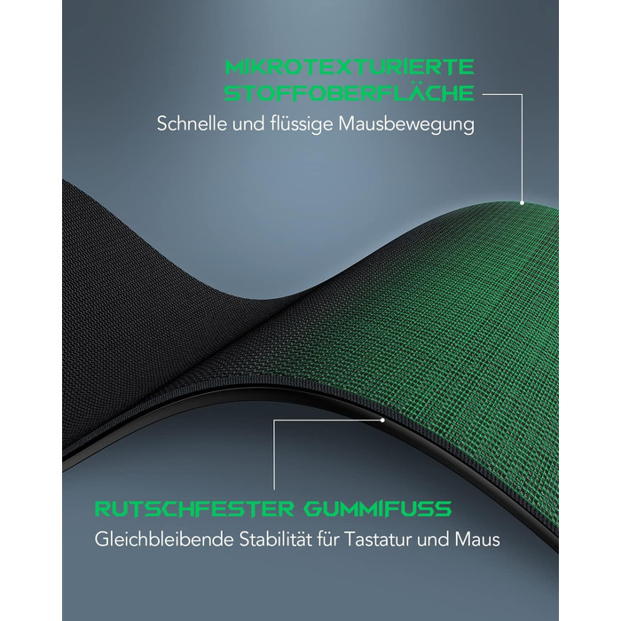 Чорний ігровий килимок Black Shark XL 900x400 мм з вологостійким покриттям та антиковзаючою основою