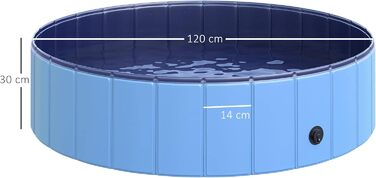 PawHut Dog Bath Tub Dog Pool Bathtub Swimming Pool Water Pool for Dogs 120 x 30 cm