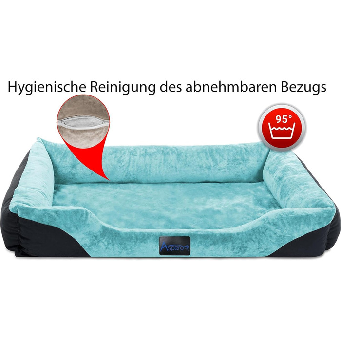 Ліжко для собак, подушка для собак - ліжко-кошик з високим бортиком, 80x120, 70x100, 60x80, 40x50, блакитний колір, розмір 70x100 см