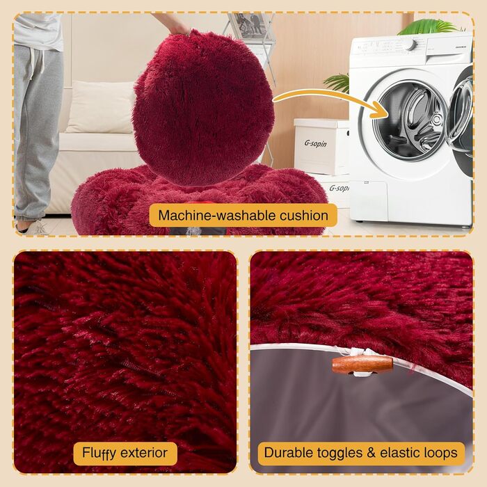 Cat Tunnel with Central Cushion, Soft Cat Toy Round Multi-Function Cat Bed - (Red)