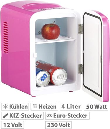 Міні-холодильник Rosenstein & Söhne для подорожей: 4 літри, 12/230V, з функцією підігріву, блакитний