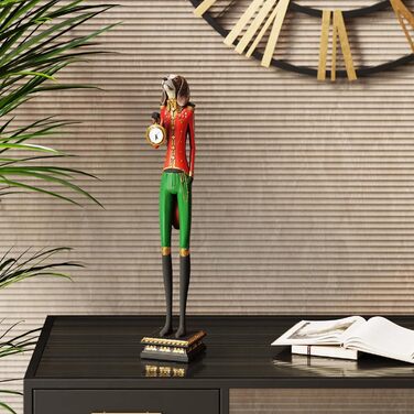 Kare Design Gentleman Dog Table Clock, Multicolor, Table Clock, Clock, Dog, 65x13x11 cm (H/W/D)