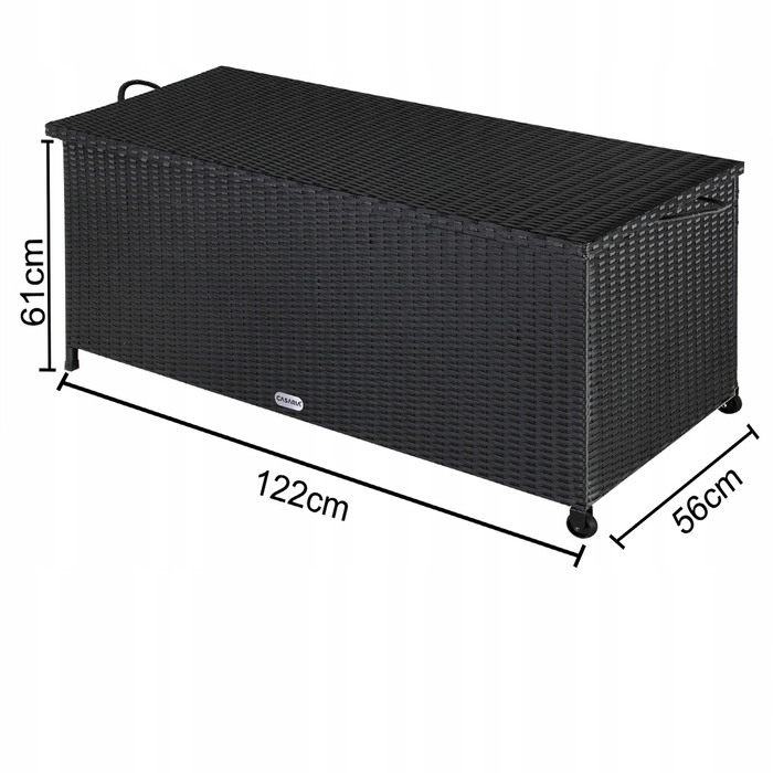 Садова скриня Casaria, ротангова, 270 л, чорна