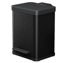 Подвійне сміттєве відро Hailo Öko duo Plus M, 2 x 9 л, сталевий роздільник сміття з кришкою Soft Close для кухні, чорний