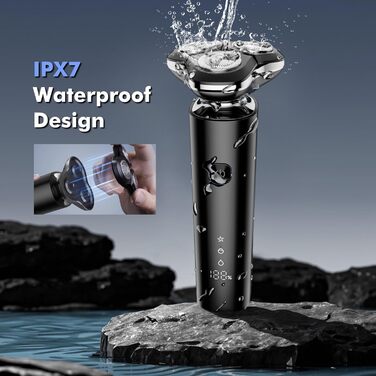 Електричний голкостружка Etrobot Glatzen для чоловіків, для голення голови, вологостійкий, з LED-дисплеєм, USB-C, MOJO 1 Wireless (3D)