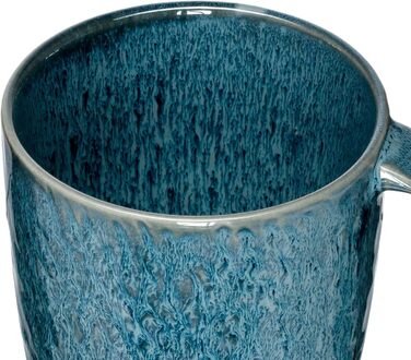 Leonardo Matera Ceramic Mug Set, 2-piece, dishwasher-safe coffee mugs, 2 microwave-safe tea mugs, glazed cups, blue, 430 ml, 026996