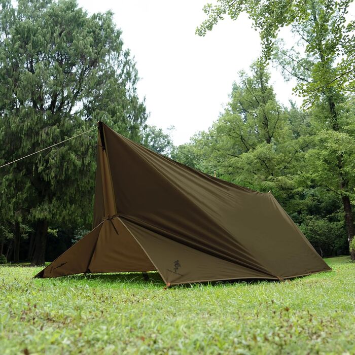 FREE SOLDIER 3x3.2m Waterproof Tarp - Ultralight Tent Shelter for Camping, Hiking & Outdoor Activities (Military Green)