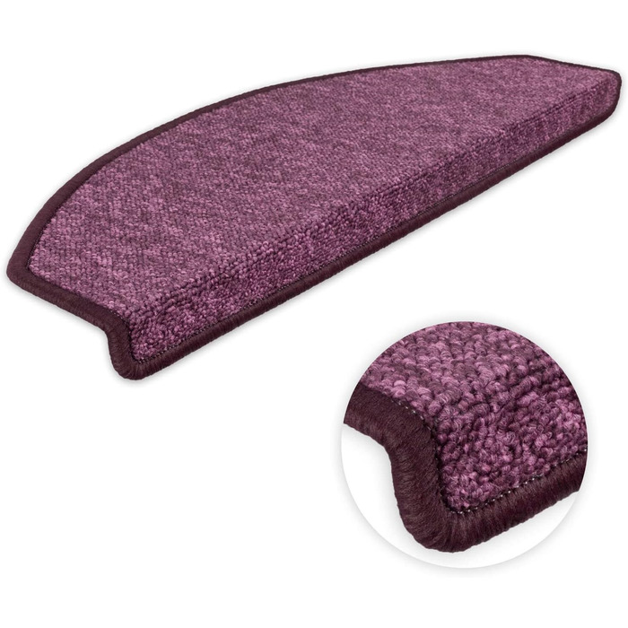 Сходинкові килимки Metzker Imago на сходи - фіолетовий (15 шт.) з антиковзким покриттям та ворсовим підкладом