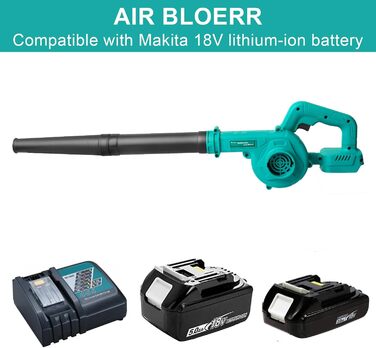 Акумуляторний повітродув сумісний з Makita 18V, для чищення ПК, прибирання снігу та листя