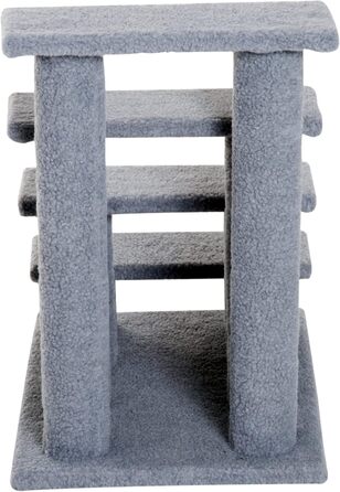 PawHut Pet Stairs Cat Stairs Dog Stairs Stairs for Cats and Dogs 4 Steps Gray 63.5x43x60cm