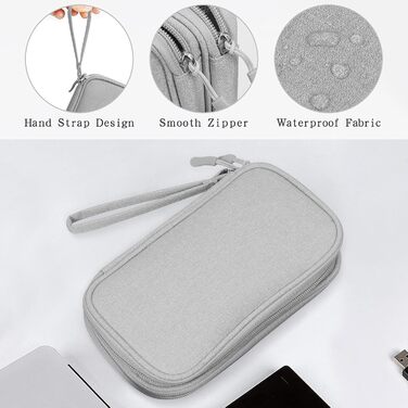 Органайзер для кабелів Skycase: сумка-чохол для аксесуарів, USB, Powerbank, SD-картки, сірий