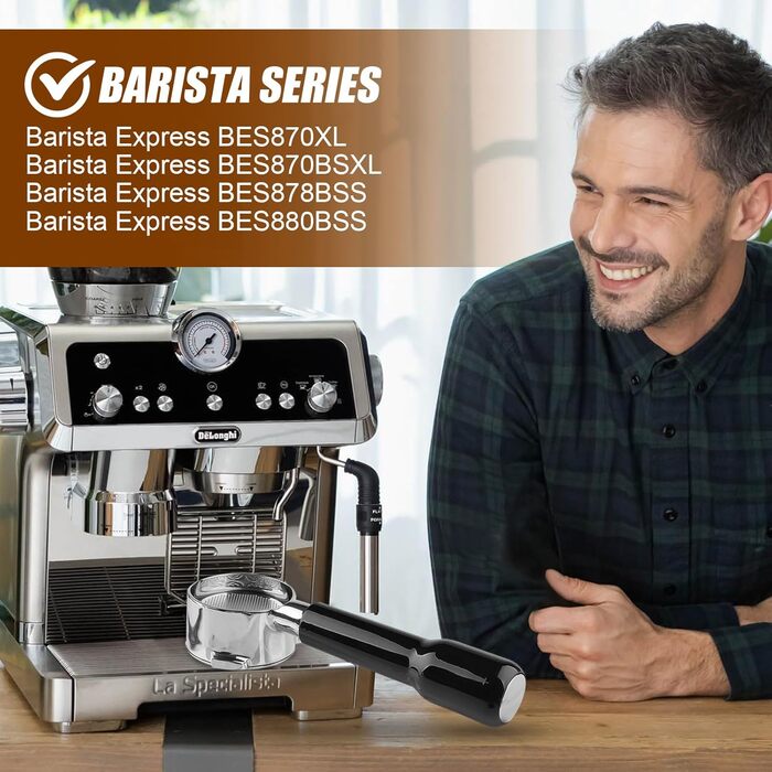 Портфільтр без дна 54 мм з фільтром і ABS ручкою для кавомашин Breville 870/878/880, чорний
