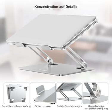 Підставка для ноутбука BoYata: регульована, з вентиляцією, для екранів 10-15 дюймів (MacBook, Dell, HP, Samsung)