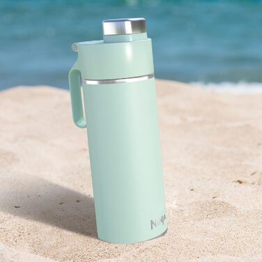 Ninja Thirsti Water Bottle/Thermo Cup to go, 700ml, leak-proof lid, for carbonated, hot & cold drinks, triple-insulated travel mug, stainless steel bottle, Mint, DW2401EUUKMT