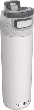 Kambukka Stainless Steel Water Bottle - Insulated Thermos with Snapclean Lid - Dishwasher Safe, Easy Grip (600ml, Chalk White)