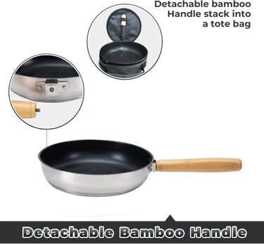 Набір посуду для кемпінгу KingCamp: нержавіюча сталь 304, для багаття, котел, каструлі, сковорода та чайник, з сумкою, для кемпінгу, відпочинку на природі, приготування їжі, пікніка на 4-6 осіб. Срібний набір посуду.