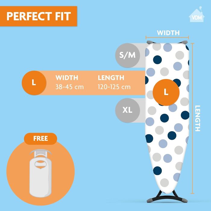 Чохол на диван Bügetischbezug Cassic: 2 шт., 3 мм піна, розмір 38-45 см (ширина) x 120-125 см (довжина), універсальний