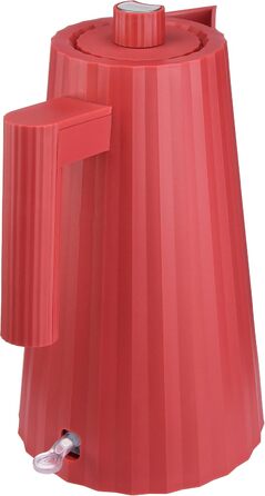 Alessi Plissé Red Electric Kettle - 1.7L, 2400W, Thermoplastic Resin, European Plug