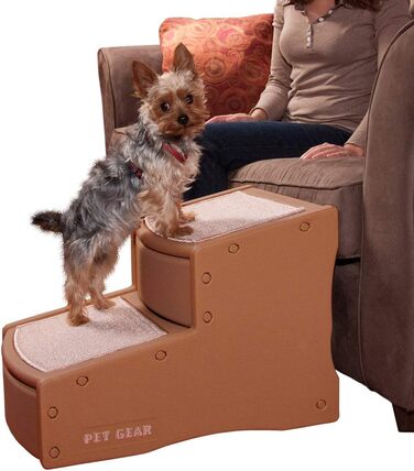 Східці для тварин Pet Gear Easy Step II: 2 сходинки для котів/собак до 38 кг, портативні, знімні, з прання, (Коко, 56x41x41 см)