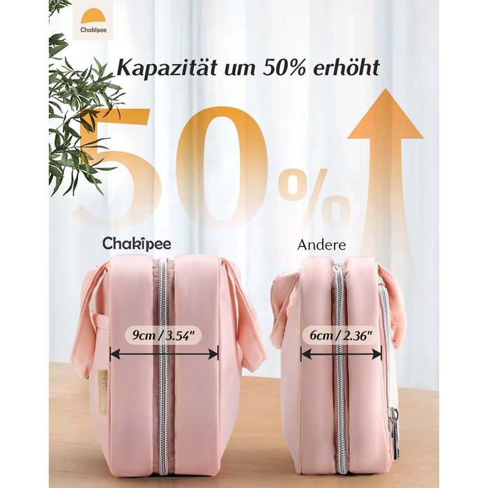 Жіноча косметичка для подорожей з петлею для підвішування – водонепроникна косметичка з прозорим вікном, легка сумочка для туалетних аксесуарів, макіяжу, шампуню, рожева, середній розмір (26x17x9 см)