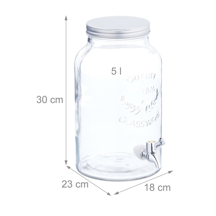 Relaxdays Drink Dispenser 5 Liter Vintage Design