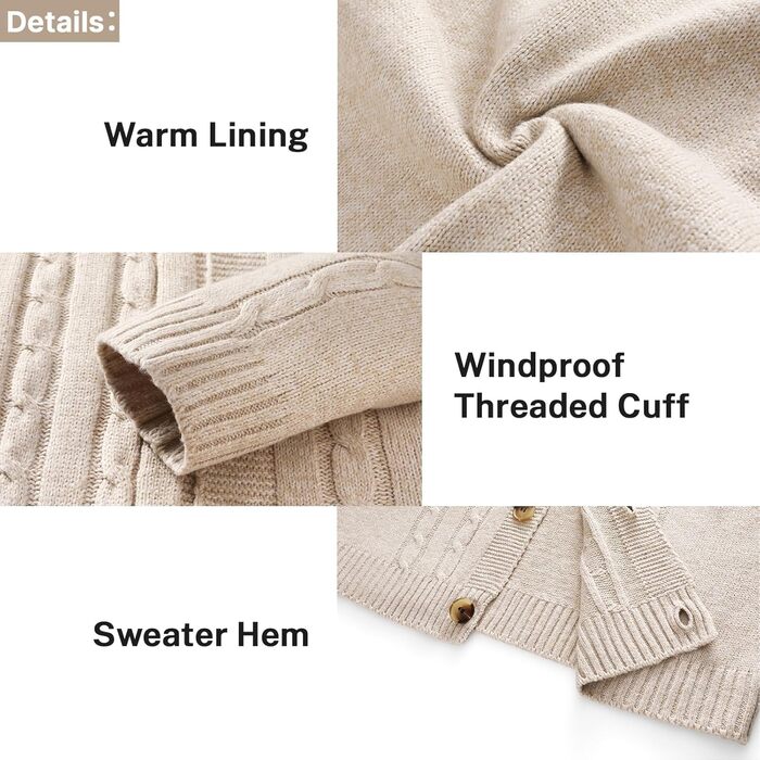 Чоловіча в'язана жилетка з коміром-шарфом, в'язаний пуловер, однорядна жилетка для осені та зими, бежевого кольору