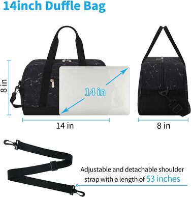Спортивна сумка Mini Reisetasche 18л, дорожня сумка для фітнесу та школи 35x20x25 см (Мармур, 14 дюймів)