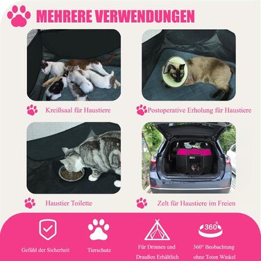 Переносний вольєр для цуценят, вольєр для собак, складаний вольєр для котів, вольєр для цуценят для дому, вольєр для собак, котів, кроликів, 74 x 74 x 43 см (Сірий)