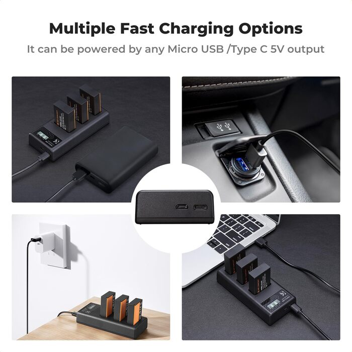 Акумулятор LP-E17 3шт. K&F Concept 1250mAh + LCD зарядний пристрій для Canon EOS RP, R10, R8, R50, Rebel T8i, T7i, T6i, SL2, SL3, 77D, 750D