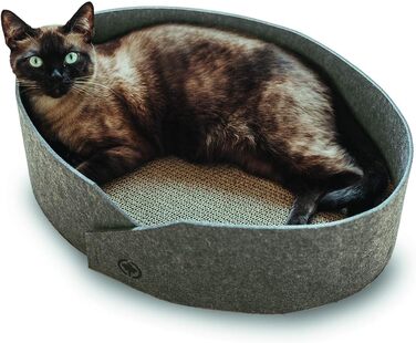 Кігтеточка для котів CanadianCat Owen XL, 50 см, сіра, з фетровою поверхнею