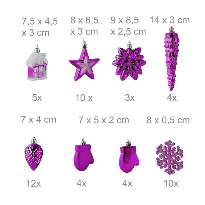 Relaxdays Set of 100 Christmas Baubles
