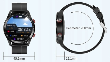 Смарт-годинник DomoGardeno для чоловіків з ремінцем + навушники, чорний