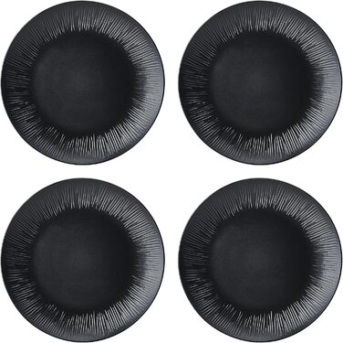 Набір посуду Mikasa Jardin Midnight (12 предметів) для 4 осіб: тарілки, супові тарілки, миски, зелений колір, подарункова коробка, придатний для миття в посудомийній машині