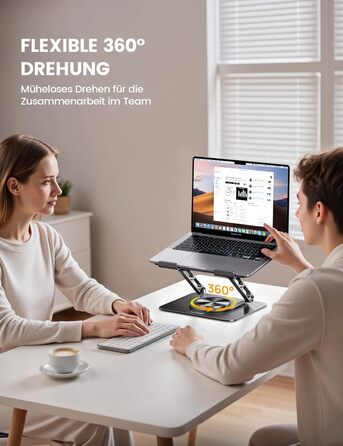 Підставка для ноутбука Lamicall, регульована - 360° обертання, складна, алюмінієва - для столу/офісу, універсальна ергономічна підставка для Macbook Pro Air, 10-17,3' (чорний)