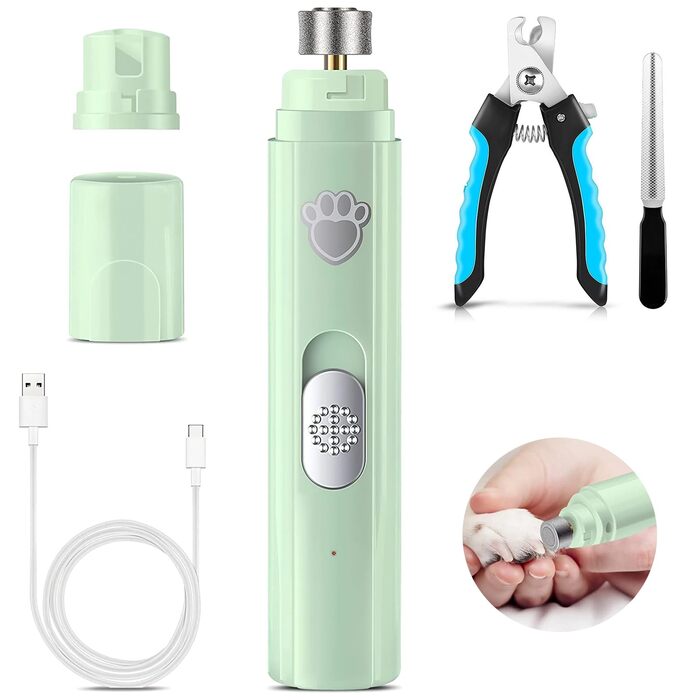 Шліфувальник кігтів для собак Czemo Profi Krallenschleifer - портативний, тихий, для собак та котів, 2 швидкості, догляд за кігтями