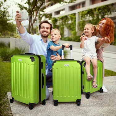 Чемодан ручної поклажі TANTOI: жорсткий корпус, телескопічна ручка, кодовий замок, зелений (M)
