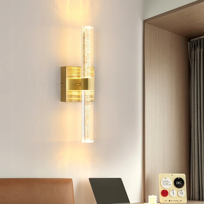 Настінний світильник Goeco жовтий, інтегроване LED-освітлення, 12 Вт