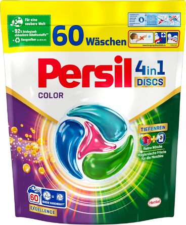 Капсули для прання Persil Color 4in1 DISCS, пральний засіб з технологією глибокого очищення для кольорової білизни, 60 прань