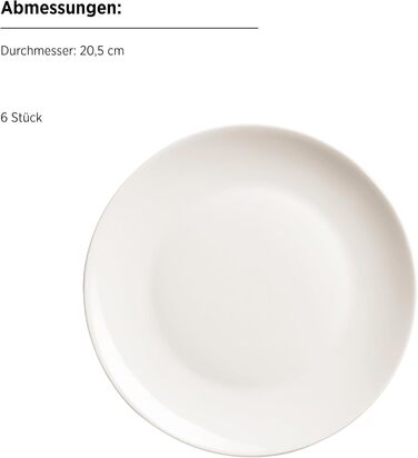 MÄSER Belmira: класичний сервіз для 6 осіб (12 предметів) з порцеляни, білий (кавовий сервіз)