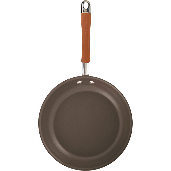 Набір посуду Rachael Ray Cucina, 12 предметів, антипригарне покриття, сірий з помаранчевими ручками