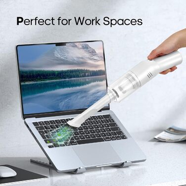 Акумуляторний портативний ручний пилосос Suloea, USB, для авто та дому, легкий, бездротовий, білий