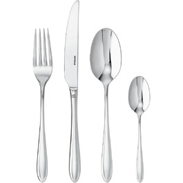 Sambonet 52515-81 Dream Stainless Steel Cutlery Set, for 6 people, 24-piece - 6 forks, 6 spoons, 6 knives, 6 teaspoons, stainless steel, dishwasher-safe, silver