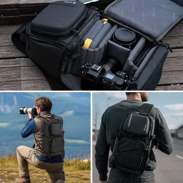 Чохол для камери Tarion: водонепроникна сумка-слінг для фотоапарата DSLR/SLR з дощеміцким чохлом, чорна