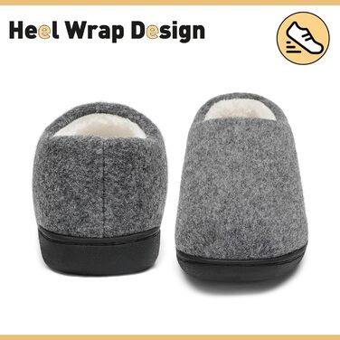 Тапочки халатні Mishansha зимові, теплий memory foam, підошва з твердим протектором, розмір 36-47, білий (сірий, 40/41 EU)