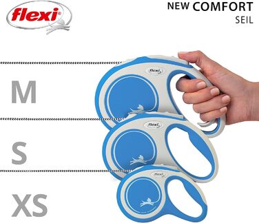 Рулетка вимірювальна Flexi Comfort New, 5 м, блакитна, навантаження до 12 кг