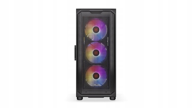 Корпус ПК Krux Orona ARGB Midi Tower, загартоване скло, 4 вентилятори 120мм, чорний