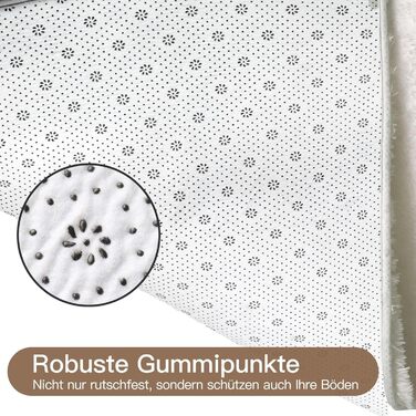 Килимок для вітальні Sour Lemon, 60 x 120 см, сірий, для спальні, миючий, нековзний, пухнастий, з бахромою (слонова кістка, 80x300 см)