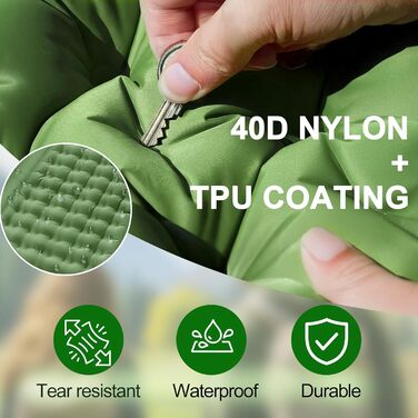 Саморозгортальний килимок Isomatte 12 см, з подушкою для кемпінгу, надувна повітряна матрацна, легкий, компактний, з насосом для відпочинку на природі, походів, намету, пляжу