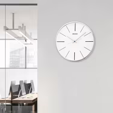 Seiko Wall Clock Silver Plastic Sweeping Second Hand QXA634A