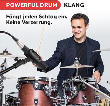 Професійний мікрофонний комплект Pyle (3 шт.) з кейсом, кабелем XLR та кріпленням - Кардіоїдний, чорний/срібний